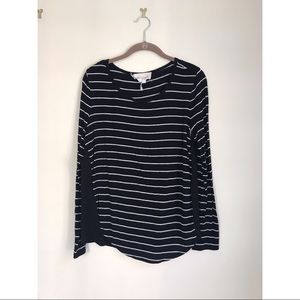 Two by Vince Camuto Black with White Stripe Top